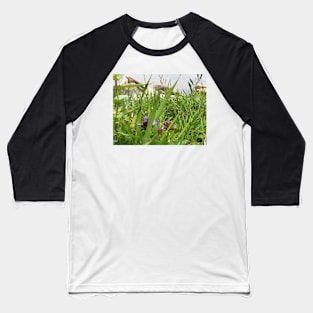 Peaceful View from My Morning Yoga Practice -- Pigeon Pose Art Baseball T-Shirt